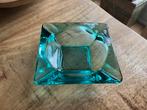 Glazen asbak aqua blauw, Ophalen of Verzenden