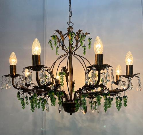 XXL 3stuks Vintage Murano kristallen druiven kroonluchters, Huis en Inrichting, Lampen | Kroonluchters, Ophalen of Verzenden