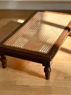 Antieke vintage voetenbank pitriet webbing Engels rotan, Minder dan 50 cm, Gebruikt, 50 tot 100 cm, Vintage,Wabi Sabi,Antiek