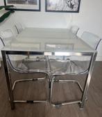 Ikea torbsy eettafel chroom + melkwitte glasplaat, Huis en Inrichting, Tafels | Eettafels, Ophalen, Strak modern, 100 tot 150 cm