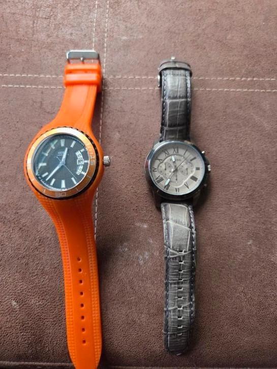 Guess en Fossil horloge, Sieraden, Tassen en Uiterlijk, Horloges | Heren, Zo goed als nieuw, Overige merken, Staal, Ophalen of Verzenden