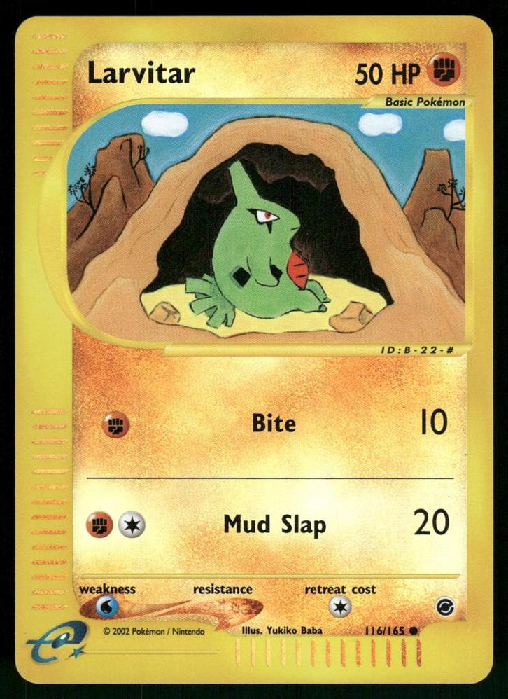 Larvitar 116/165 - Expedition Base Set (Reverse Holo), Hobby en Vrije tijd, Verzamelkaartspellen | Pokémon, Gebruikt, Verzenden