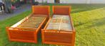 Slaapkamerset - 2x eenpersoons bedden 90x200 - fineer kersen, Huis en Inrichting, Slaapkamer | Complete slaapkamers, Ophalen, Gebruikt