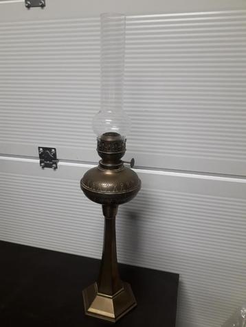ANTIEKE KOPEREN JUGENDSTIL OLIELAMP I.Z.G.ST hoog 73 CM !! beschikbaar voor biedingen