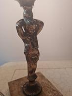 Vintage tafellamp met koperen voet en marmeren sokkel, Huis en Inrichting, Lampen | Tafellampen, Ophalen, Heikant 21 Kaatsheuvel