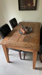 Teak tafel, Huis en Inrichting, Tafels | Eettafels, Rechthoekig, Ophalen of Verzenden, Zo goed als nieuw, Vijf personen of meer