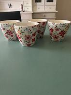 Greengate servies: 4 mokjes/kopjes. Printje: Sophia Flower, Ophalen of Verzenden, Zo goed als nieuw, Overige stijlen, Kop(pen) en/of Schotel(s)