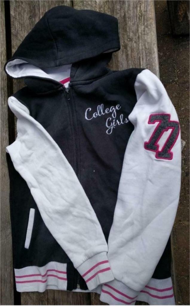 Vest zwart/wit/roze maat 146/152 merk c&a here + there, Kinderen en Baby's, Kinderkleding | Maat 146, Gebruikt, Meisje, Trui of Vest