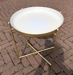 Goudkleurig metalen bijzettafeltje plantentafeltje tafeltje, Ophalen, Minder dan 45 cm, Minder dan 55 cm, Metaal of Aluminium