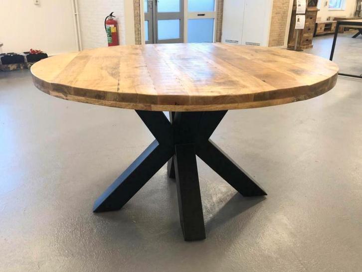 Ronde mango houten tafels 110/120/130/140/150/160, Huis en Inrichting, Tafels | Eettafels, Nieuw, Ophalen of Verzenden