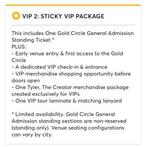 2 VIP packages + tickets Tyler, the Creator - 15/5, Eén persoon, Mei