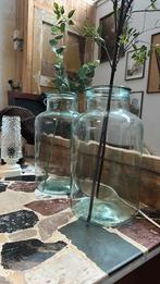 Vintage Hongaarse glazen vazen, brocante potten, -, -, Ophalen of Verzenden, Glas