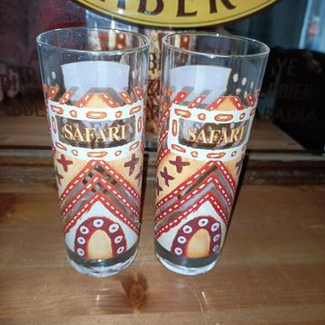 2 SAFARI likeur longdrink glazen  beschikbaar voor biedingen