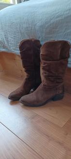 Suede bruine halfhoge laarzen maat 41, Kleding | Dames, Ophalen of Verzenden, Zo goed als nieuw, Bruin