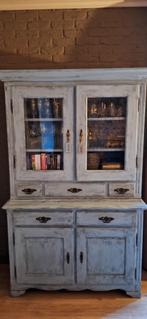 Blauwe Buffetkast, Huis en Inrichting, Ophalen, Gebruikt, 100 tot 150 cm, Glas