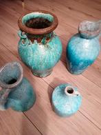 Set van 4 turquoise keramische vazen, Ophalen
