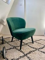 Groene velvet fauteuil, Huis en Inrichting, Fauteuils, Ophalen of Verzenden, Gebruikt, Stof