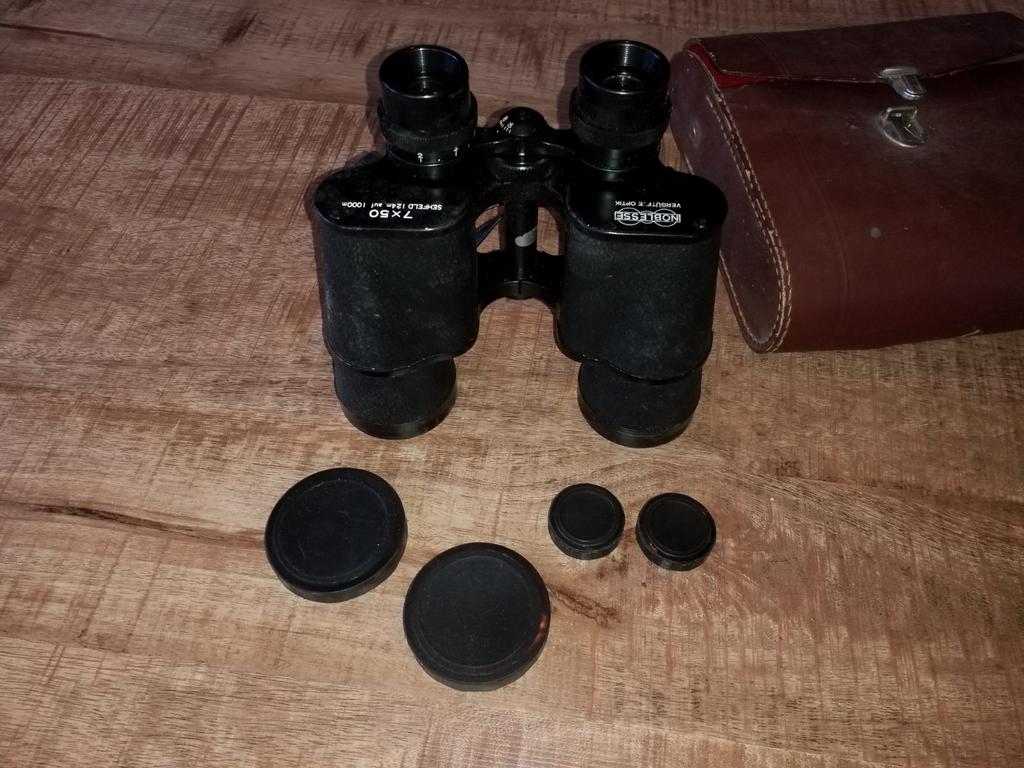 Vintage Verrekijker in Opbergkoffer, Gebruikt, Minder dan 8x, Met hoes of tas, Porro (met knik)