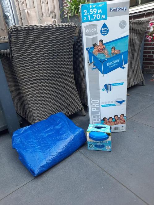 Groot zwembad – Zo goed als nieuw + afdekhoes + filter, Tuin en Terras, Zwembaden, Zo goed als nieuw, Opzetzwembad, 80 tot 120 cm