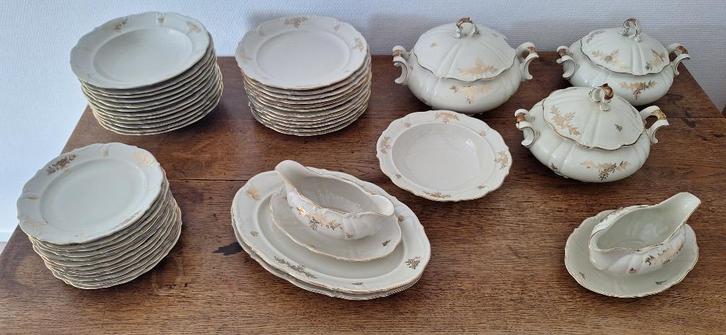 Antiek eetservies 44delig, Antiek en Kunst, Curiosa en Brocante, Ophalen
