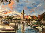 Haven van Lindau, olieverf op doek 40x50 cm, Ophalen