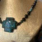 Shungiet shungite Turkoois hanger beschermt aura SALE, Ophalen of Verzenden, Nieuw, Steen of Mineraal, Verstelbaar