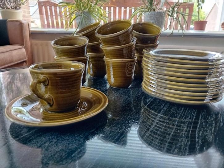 12e koffiekopjes en schotels Royal Goedewaagen zgan, Antiek en Kunst, Antiek | Servies los, Ophalen