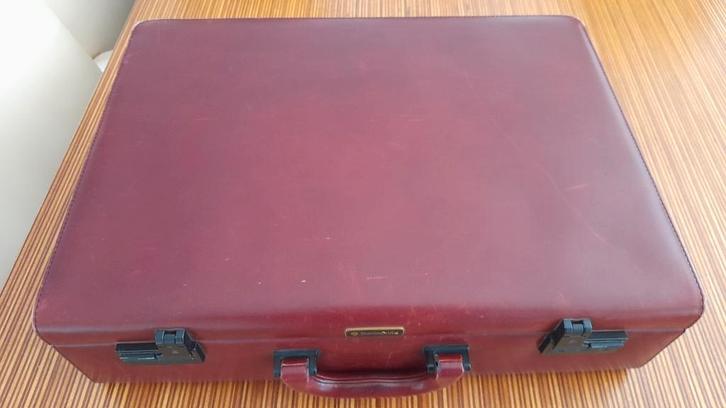 Vintage Samsonite Aktetas - Leer, Sieraden, Tassen en Uiterlijk, Koffers, Gebruikt, Leer, Minder dan 50 cm, Minder dan 35 cm, Slot