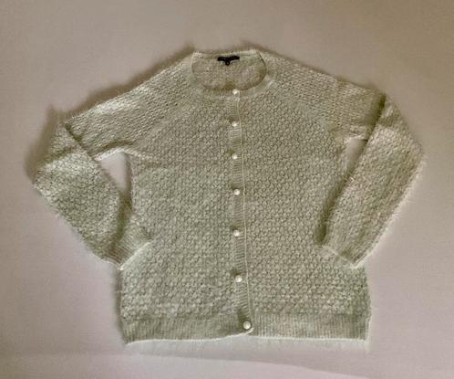 Leuk fluffy harig pastelgroen vest van Morgan, maat M, Kleding | Dames, Truien en Vesten, Zo goed als nieuw, Maat 38/40 (M), Groen