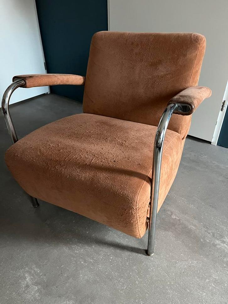 Leolux Scylla fauteuil 2 stuks design klassieker, Huis en Inrichting, Fauteuils, Gebruikt, Metaal, 75 tot 100 cm, Ophalen