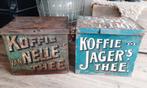 2 grote koffie en thee blikken, van Nelle en Jager, Ophalen of Verzenden, Gebruikt, Koffie, Overige merken