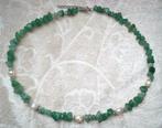 Ketting van groene aventurijn en echte parels, Info.adorabeads@gmail.com, Want 18 Hoogvliet, Adorabeads, Verzenden