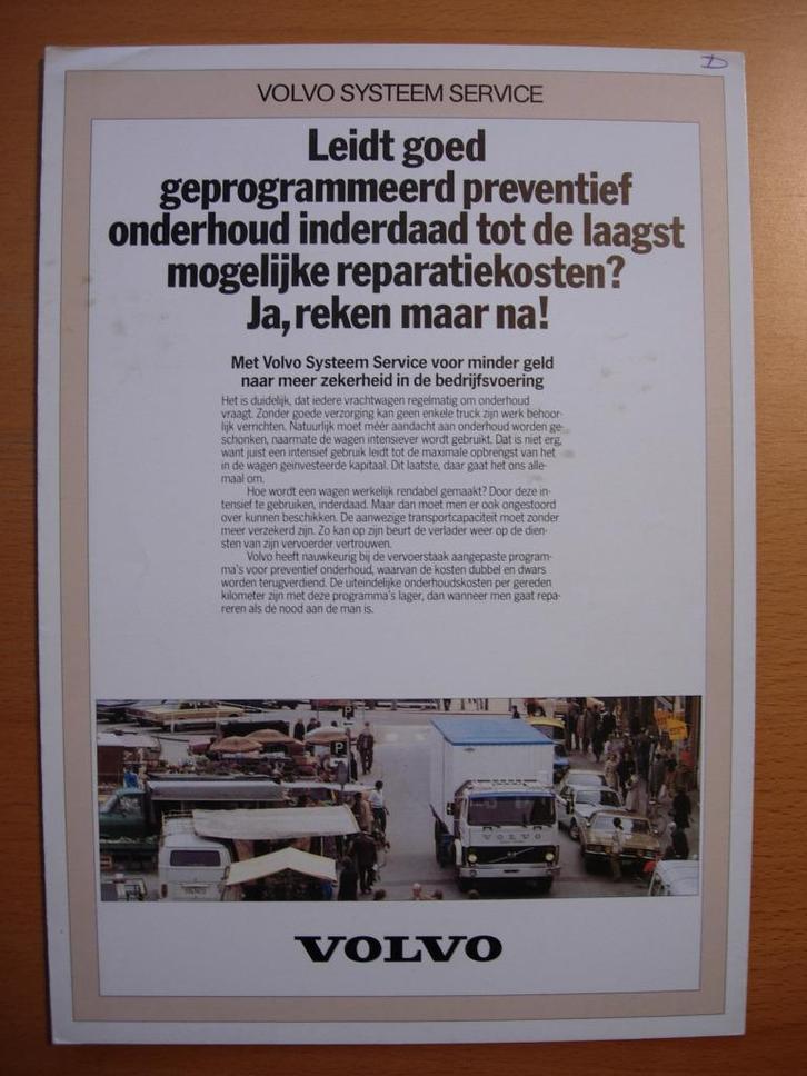 Volvo Systeem Service Onderhoud Folder 1983 - F10 F12 F7, Boeken, Auto's | Folders en Tijdschriften, Zo goed als nieuw, Volvo