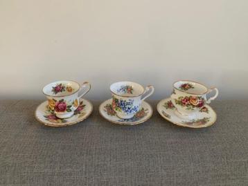 Kop en schotels, 2x Paragon en 1x Elisabethan. beschikbaar voor biedingen
