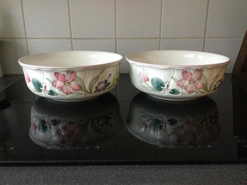 Villeroy en Boch Flora Bella grote saladeschalen (2), Huis en Inrichting, Keuken | Servies, Zo goed als nieuw, Schaal of Schalen