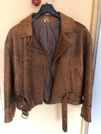 Mooi leren dames jas, Ophalen, Gedragen, Maat 38/40 (M), Bruin