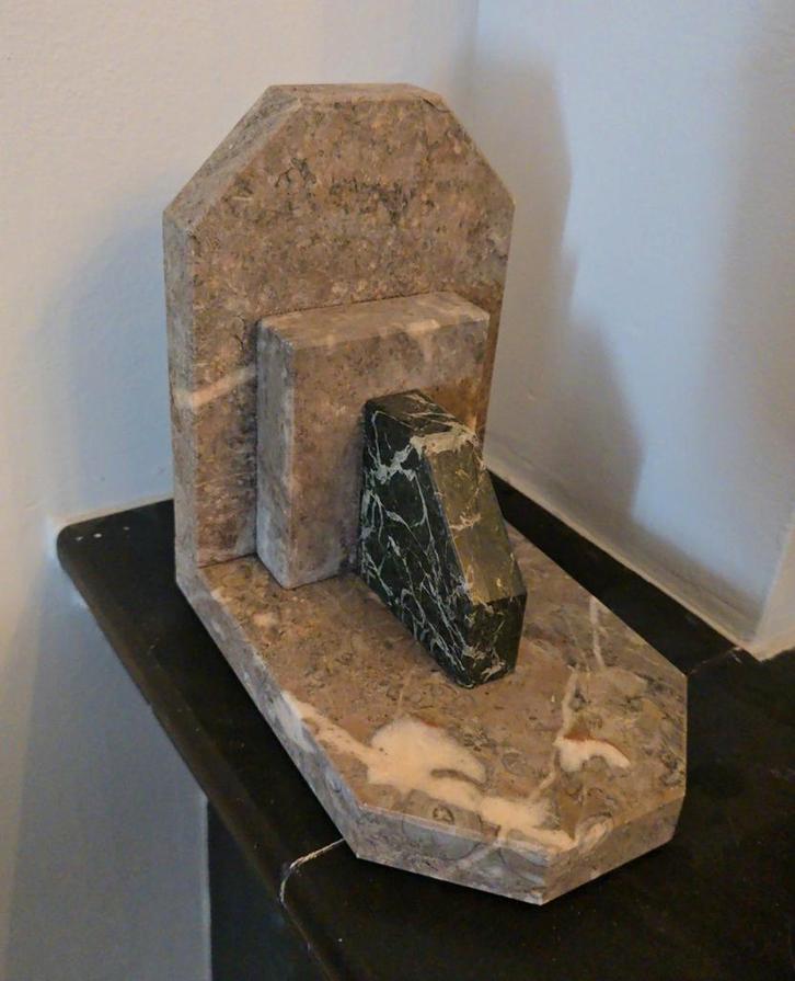 Antieke marmeren boekensteun / schouwdecoratie – art deco st, Huis en Inrichting, Woonaccessoires | Zuilen en Pilaren, Gebruikt