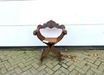Eikenhouten Armstoel Met Ramskoppen, Antiek en Kunst, Ophalen of Verzenden
