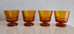 Vier amber kleurige Duralex eierdopjes, Huis en Inrichting, Keuken | Servies, Ophalen of Verzenden, Zo goed als nieuw, Overige stijlen