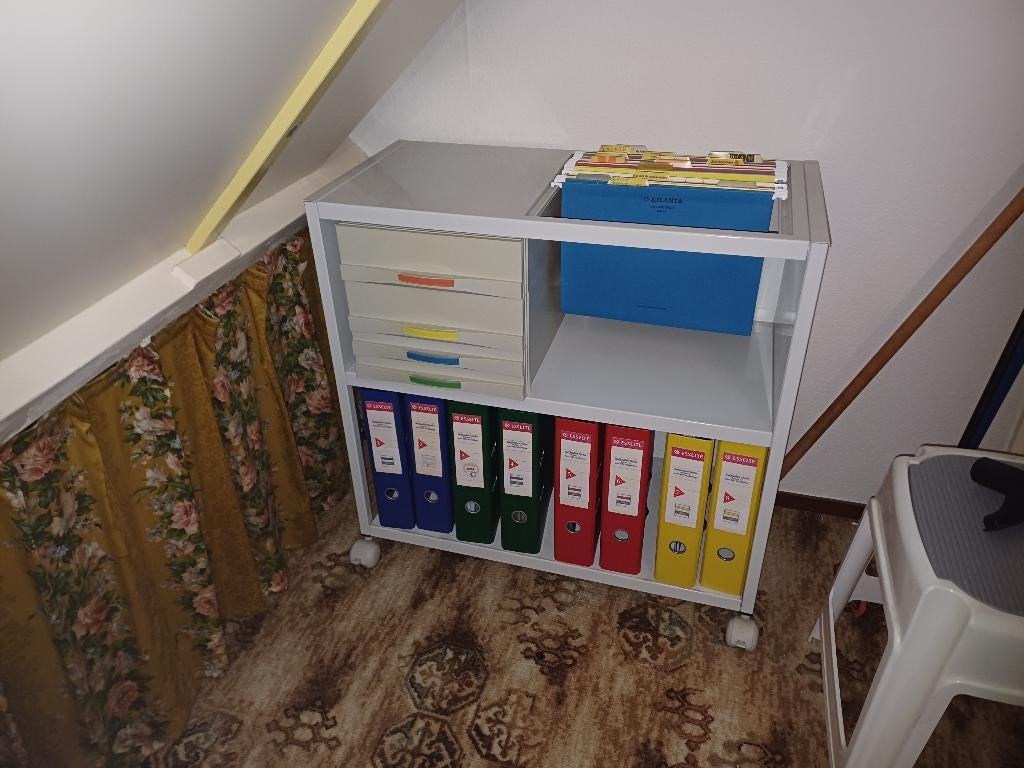 Mobiele kantoorkast, staal, lichtgrijs, Ophalen, Gebruikt