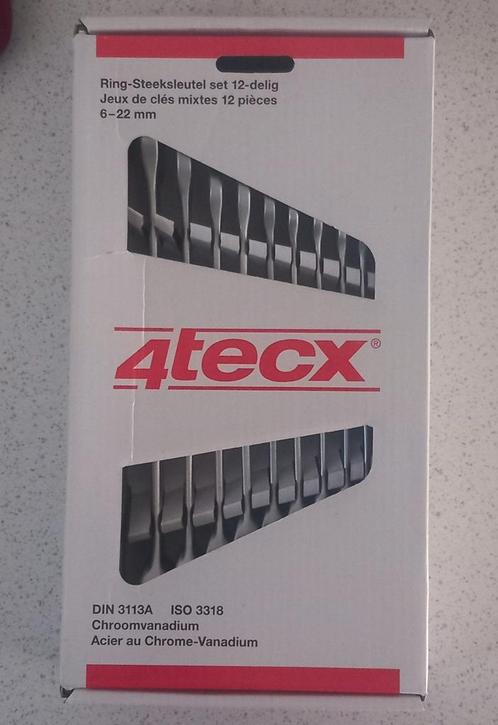 4Tecx Ringsteeksleutelset 6-22mm 12Dlg, Doe-het-zelf en Verbouw, Gereedschap | Handgereedschap, Nieuw, Ophalen of Verzenden