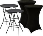 2x Statafel Zwart + 2x Rok Zwart, Verzenden, Nieuw