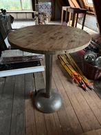 Teak sta tafel met stalen voet, Ophalen, Gebruikt, ., .