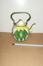 Oude emaille theekan,theepot,art deco motief,kan,pot,vintage, Ophalen of Verzenden