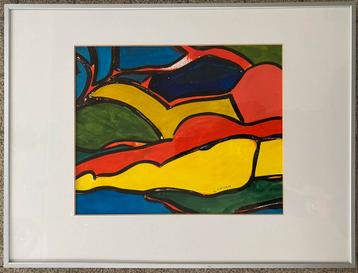 Aquarel met inkt , gesigneerd Karel Loman beschikbaar voor biedingen