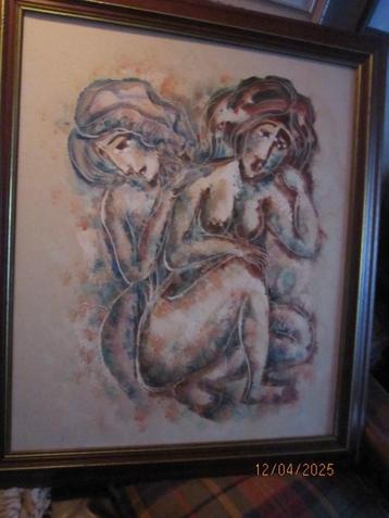 Groot Erotisch Portret met 2 Dames, Calvin Walter BURNETT beschikbaar voor biedingen