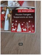 Houten kersthangers rode naturel ster, Diversen, Kerst, Evora, Onbekend, Nieuw, Ophalen of Verzenden