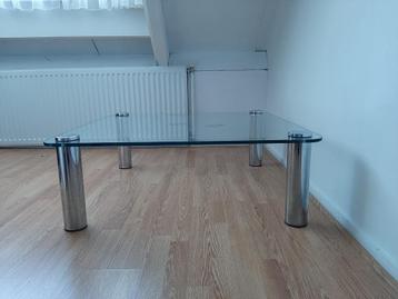 Te koop: glazen salontafel