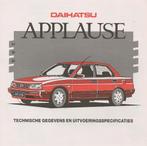 Vouwfolder Technische gegevens Daihatsu Applause, 1992, Ophalen of Verzenden, Nieuw, Overige merken