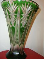 kristal vaas Val Saint Lambert groen, Antiek en Kunst, Ophalen of Verzenden